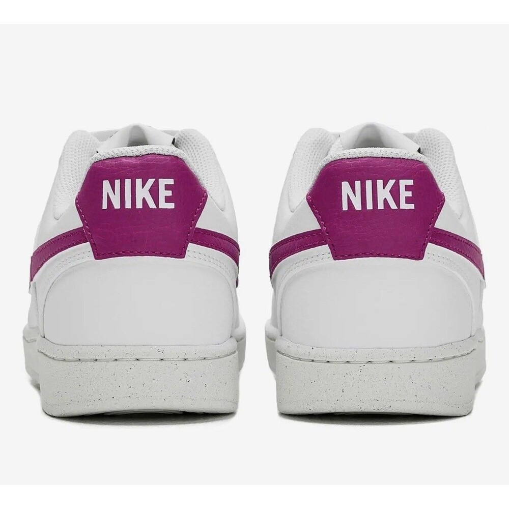 NEW Women Nike Court Vision Low Next Nature Shoes US 9.5 White W/Magenta Swoosh - Picture 6 of 16